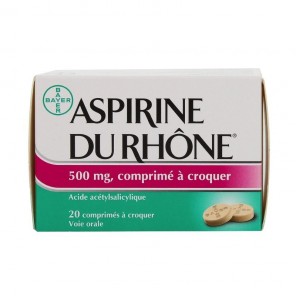 Aspirine du rhône  500mg 20 comprimés à croquer