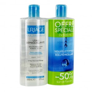 Uriage eau démaquillante peau normale à sèche lot 2 x 500ml