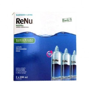 Renu Multiplus Fraicheur et Confort Solution Multifonctions Lentilles souples 3 flacons de 360ml + 3 étuis