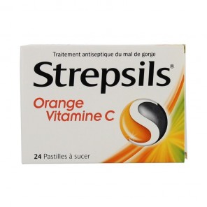 Strepsils Orange Vitamine C 24 Pastilles à Sucer