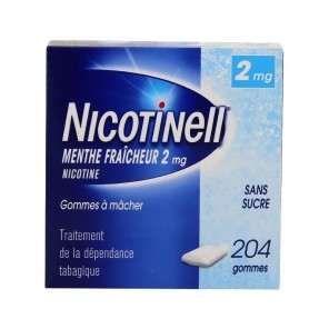 Nicotinell menthe fraicheur 2 mg 204 gommes à mâcher