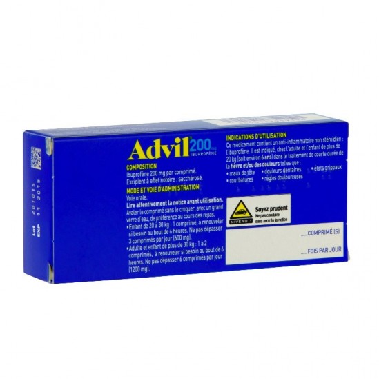 Advil 200mg 20 Comprimés...