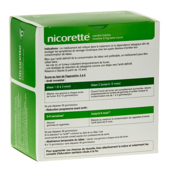 Nicorette menthe fraiche...