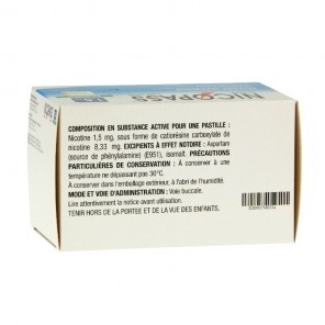 NICOPASS 1.5mg SANS SUCRE EUCALYPTUS pastille édulcorée à l'aspartam et à l'acésulfame potassique