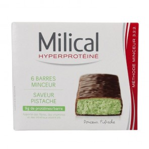 Milical Barres Hyperprotéinées Minceur Pistache x6