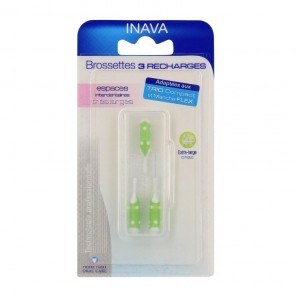 Inava brossettes très larges vertes 8 à 7mm 3 recharges