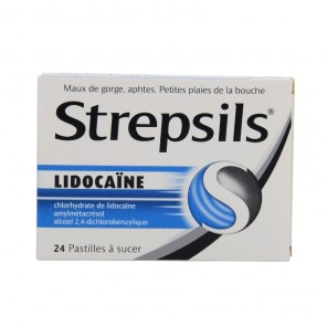 Strepsils lidocaine gorge aphtes 24 pastilles