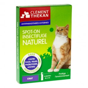 Clément Thékan Spot-on insectifuge naturel pour chat 4 pipettes