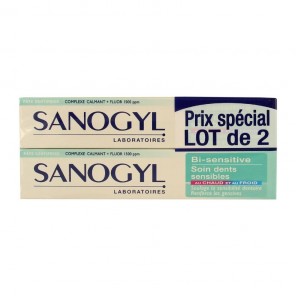 Sanogyl Bi-Sensitive Dentifrice Soin Dents Sensibes Duo 2x75 ml