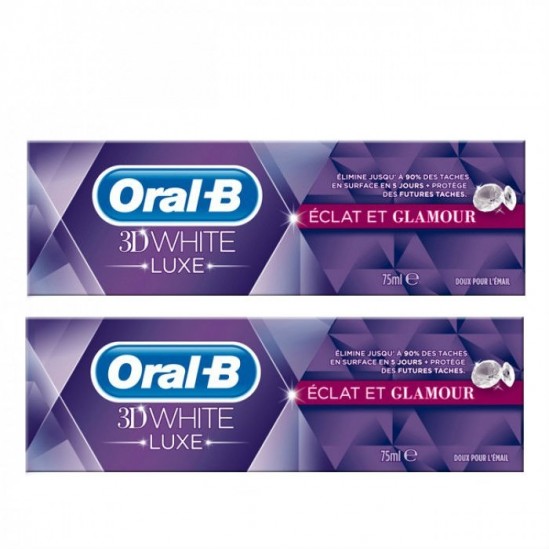 Oral-B dentifrice 3D white luxe éclat et glamour duo pack 2 x 75ml