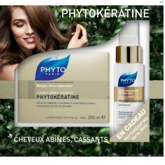 Coffret Phytokératine Masque Ultra-Réparateur 200ml + Spray Réparateur Thermo-actif 30ml Offert