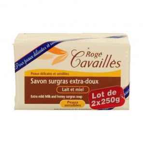 Rogé Cavaillès Savon surgras Extra doux Lait et Miel 2 x 250g