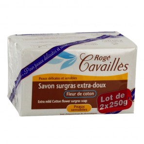 Rogé Cavaillès Savon surgras Extra doux Fleur de Coton 2 x 250g