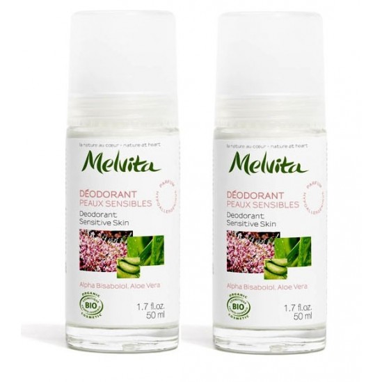 Melvita déodorant peaux sensibles 2x50ml