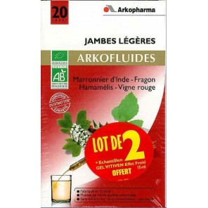 Arkofluide jambes légères 2x20 ampoules + vitiven 15 ml offert