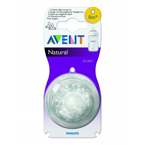 Avent Natural Tetines Débit Moyen 3 Mois+ 2 tétines