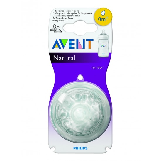 Avent Natural Tetines Débit Moyen 3 Mois+ 2 tétines