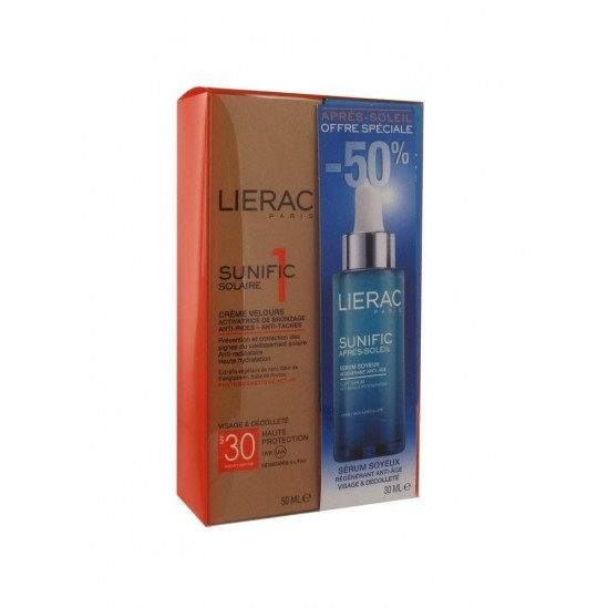 Lierac Sunific Solaire 1 Crème Velours SPF 30 50 ml + Après-Soleil Sérum Soyeux 30ml