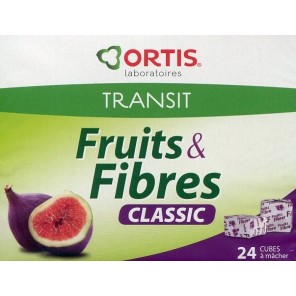 Ortis fruits & fibres transit intestinal 24 cubes à mâcher