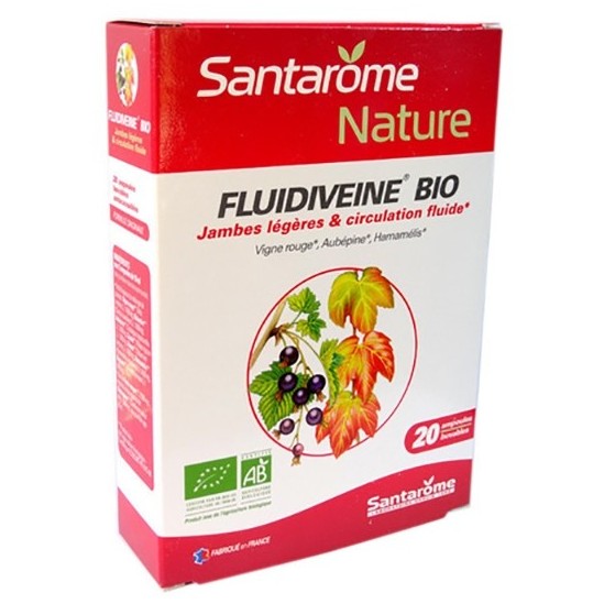 santarome fluidiveine bio jambes légères 20 ampoules de 10ml