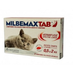 Novartis Milbemaxtab Petits Chats de 0 à 2kg 2 Comprimés