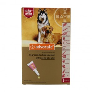 Bayer Advocate Grands Chiens 10 à 25 kg 3 pipettes