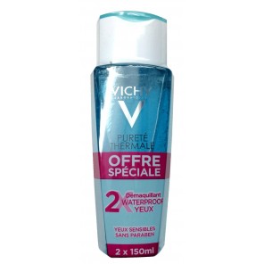 Vichy Pureté Thermale Démaquillant Waterproof Yeux Sensibles Lot de 2x150ml