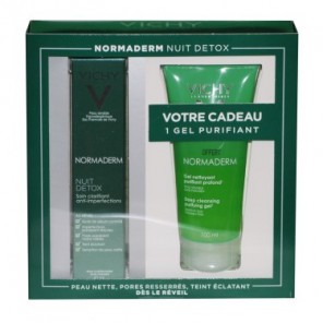 Vichy Normaderm Coffret Nuit Detox 40 ml + gel nettoyant 100ml offert