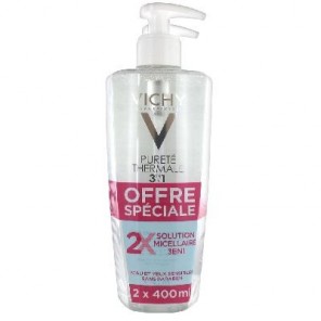 Vichy Pureté Thermale Solution Micellaire 3 en 1 Lot de 2 x 400 ml