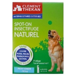 Clément Thékan Spot-on insectifuge naturel petit chien jusqu'à 10kg 4 pipettes