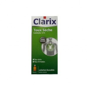 Clarix 0,1% Sirop toux sèche codéthyline 250ml