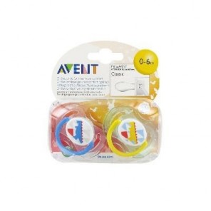 Avent 2 sucettes orthodontiques silicone classic animaux 0 à 6 mois