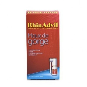 Rhinadvil maux de gorge tixocortol chlorhexidine suspension pour pulvérisation buccale 12ml