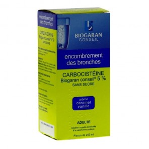 Carbocisteine adulte 5% Biogaran 200ml