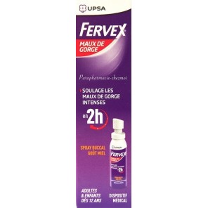 Fervex maux de gorge adultes goût miel - Spray buccal 30 ml