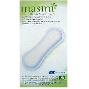 Masmi natural cotton serviettes hygiéniques anatomiques 100% coton 16 unités