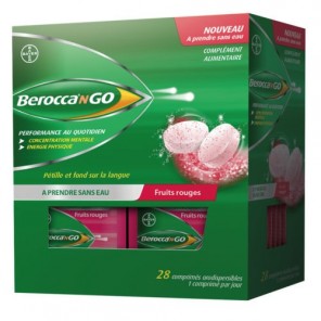 Berocca NGO Fruits Rouges 28 comprimés orodispersibles