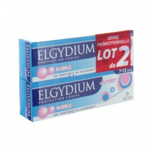 ELGYDIUM JUNIOR 7-12 ANS DENTIFRICE BUBBLE 2X50ML