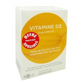 GRANIONS VITAMINE D3 OFFRE SPECIALE 6 MOIS 2X90 CAPSULES