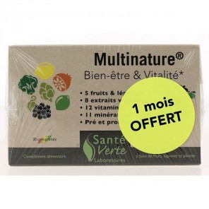 MULTINATURE BIEN-ETRE & VITALITE SANTE VERTE 1 MOIS OFFERT 2 x 30 COMPRIMES