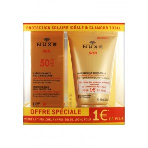 Nuxe Sun Crème Fondante Visage SPF 50 50 ml + Lait Fraîcheur Après-Soleil Visage et Corps 100 ml