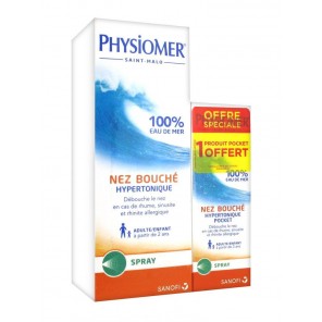 Physiomer Hypertonique Nez Bouché 135 ml + Hypertonique Nez Bouché 20ml Offert