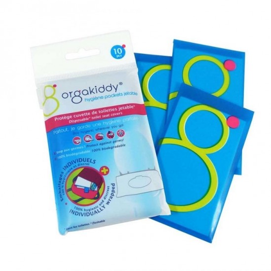 Orgakiddy Protège Cuvette de Toilettes Jetable 10 Sachets Individuels 