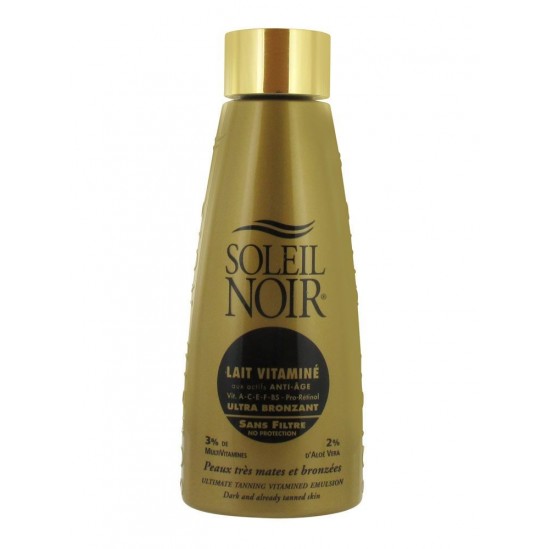 Soleil Noir Lait Vitaminé Ultra Bronzant Sans Filtre 150 ml 