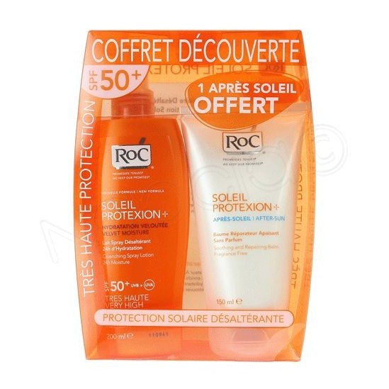  Roc Soleil Coffret Découverte Lait Spray 200ml+ Baume Après-soleil 150ml Offert