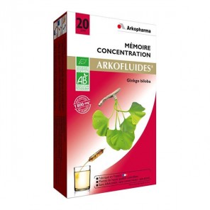 Arkopharma arkofluide ginkgo biloba bio 20 ampoules