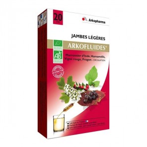 Arkofluide Bio Jambes Légères Ampoules buvables 15 ml x20