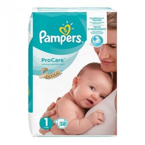 Pampers ProCare Premium Protection 38 Couches Taille 1 (2-5 kg)