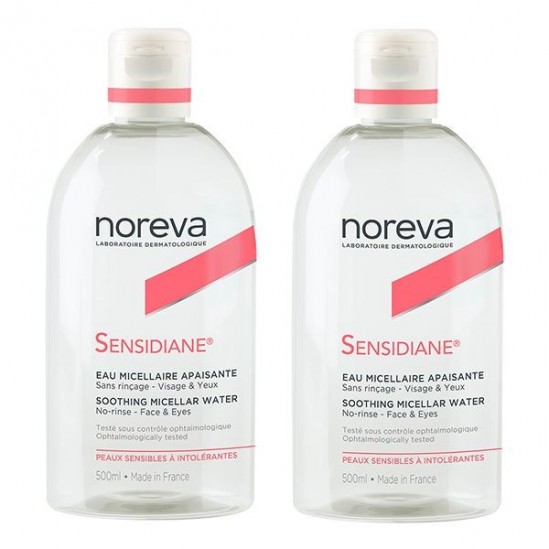 Noreva sensidiane eau micellaire peaux intolérantes lot de 2x500ml