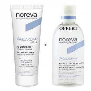 Noreva aquareva bb crème teintée dorée 40ml + eau micellaire 100ml OFFERT